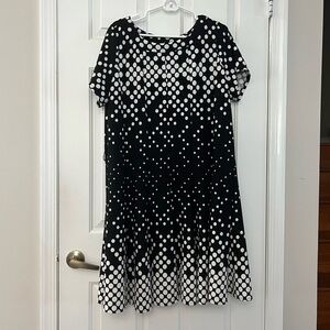 Avenue Black and White Dot Mini Dress